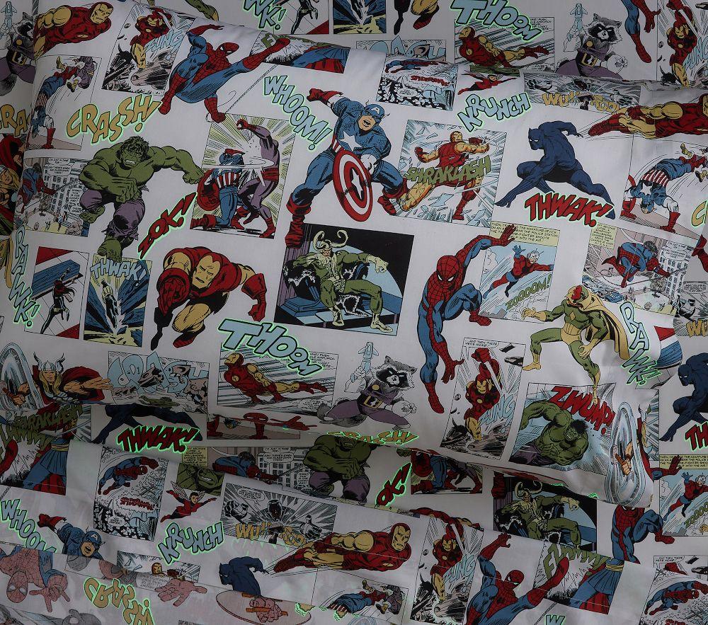 Marvel Heritage Glow in the Dark Sheet Set Pottery Barn Kids UK
